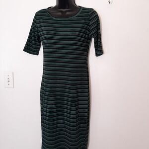 Lularoe Women's Black and Green Dress